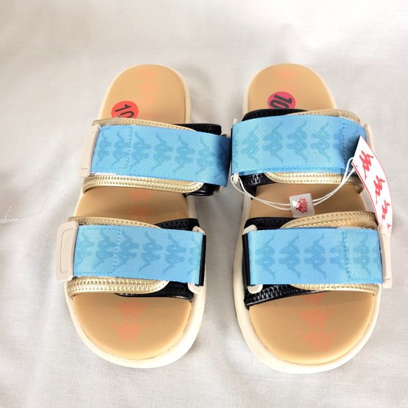 KAPPA 222 Banda Aster 5 Unisex Slides Lt Beige/Azure/Black - NWT main image 7